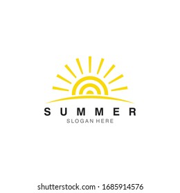 sun logo design template, vector Illustration