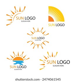 sun logo design vector collection