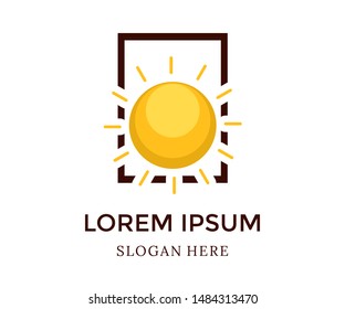 Sun Logo Design Vector Illustration Template