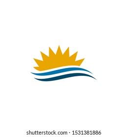 Sun logo design vector illustration template