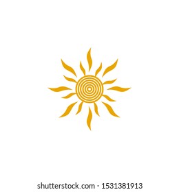 Sun logo design vector illustration template