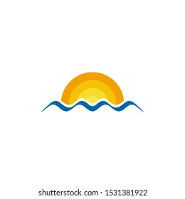 Sun logo design vector illustration template