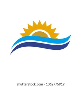 Sun logo design vector template