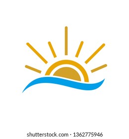 Sun logo design vector template