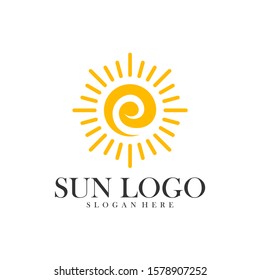 Sun logo design vector template, Icon symbol, Illustration