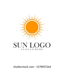 Sun logo design vector template, Icon symbol, Illustration