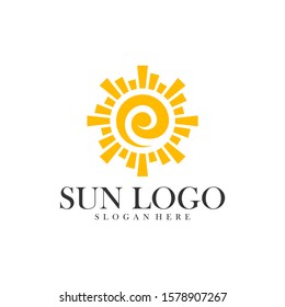 Sun logo design vector template, Icon symbol, Illustration