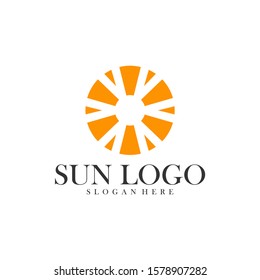 Sun logo design vector template, Icon symbol, Illustration