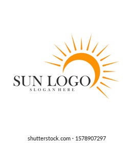 Sun logo design vector template, Icon symbol, Illustration