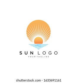 Sun logo design vector template Icon symbol Illustration