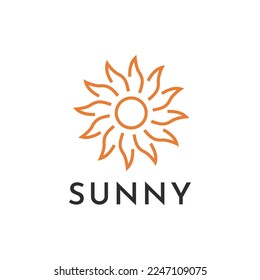 Sun logo design vector template Icon symbol Illustration  