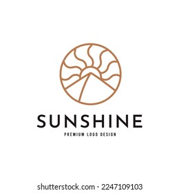 Sun logo design vector template Icon symbol Illustration  
