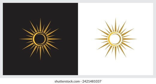 Sun logo design vector template Icon symbol Illustration
