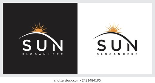 Sun logo design vector template Icon symbol Illustration
