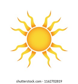 sun logo design, weather forecast icon, sun vector seasons sunny weather, sunny weather icon illustration