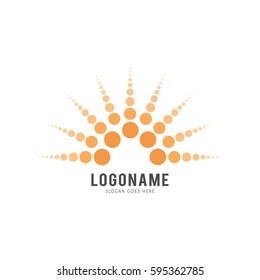 Sun Logo Design.Sunshine Icon Template.