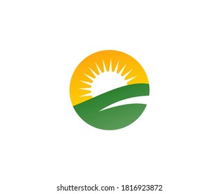 icono del vector de puesta de sol del logotipo de Sun 