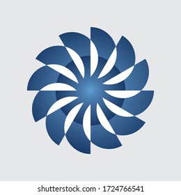 sun logo flower logo design with blue color. vector template for business