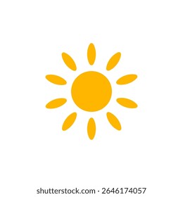 Sun Logo Flower Petal Boho Symbol for sunny day visuals, henna-inspired motifs, summer season designs, tropical vacation branding, kids holidays, and warm weather festival. Vector Illustration.