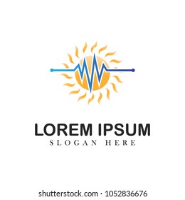 Sun logo generic naturally vector icons design illustration concept emblem isolated