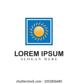 Sun logo generic naturally vector icons design illustration concept emblem isolated