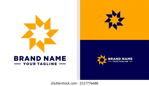 SUN LOGO GEOMETRIC UNIQUE BOLD EDITABLE
