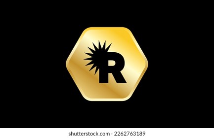 Sun Logo Gold Elegant Modern Initial Simple