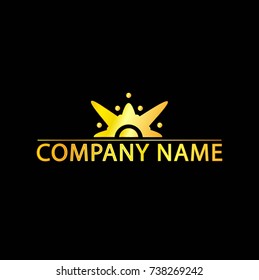 Sun Logo With Golden Effect, Eps8 File, Vector, Illustration