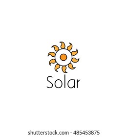 sun logo graphic design concept. Editable sun element, can be used as logotype, icon, template in web and print 