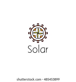 sun logo graphic design concept. Editable sun element, can be used as logotype, icon, template in web and print 