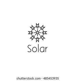 sun logo graphic design concept. Editable sun element, can be used as logotype, icon, template in web and print 