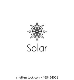 sun logo graphic design concept. Editable sun element, can be used as logotype, icon, template in web and print 