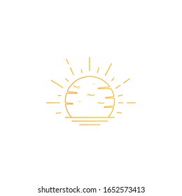 Sun logo icon design template