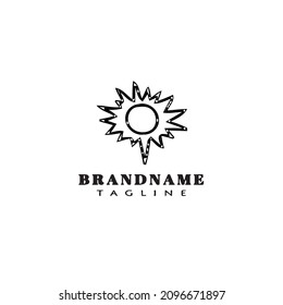 sun logo icon design template modern vector illustration