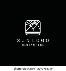 sun logo icon design template premium vector