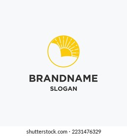 Sun logo icon design template vector illustration