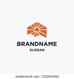 sun logo icon design template vector illustration