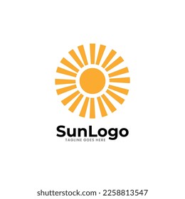 Sun logo icon design template