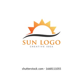 Sunset Sunrise Logo Design Sun Over Stock Vector (Royalty Free) 1543344014