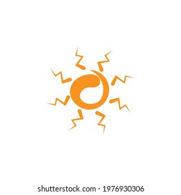 Sun logo icon flat design vector template illustration
