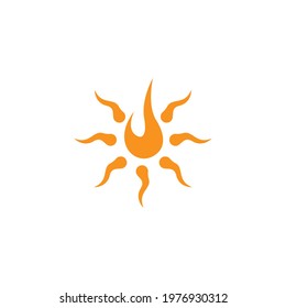 Sun logo icon flat design vector template illustration