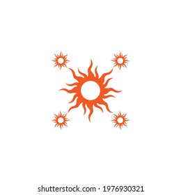 Sun logo icon flat design vector template illustration