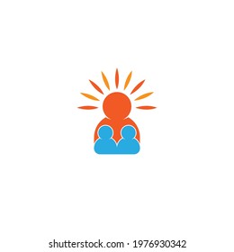 Sun logo icon flat design vector template illustration