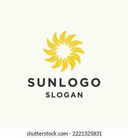 Sun logo icon flat design template