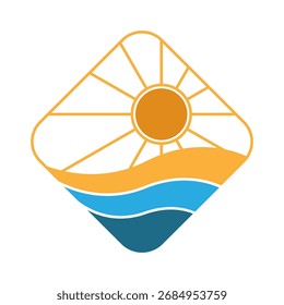 Design de ilustração do ícone de logotipo da Sun