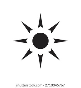 Ilustración de icono de logotipo de sol simple plana