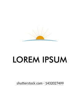 sun logo icon, symbol of light for alternative energy industry or agriculture company