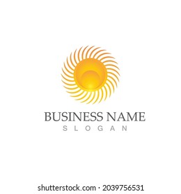 Diseño de plantilla de icono de logotipo de Sun