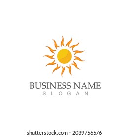 Diseño de plantilla de icono de logotipo de Sun
