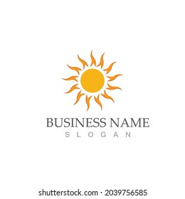 Diseño de plantilla de icono de logotipo de Sun